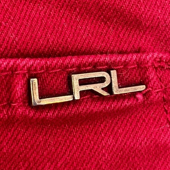 Lauren Ralph Lauren Red Modern Straight Denim Jeans Size 14 Wide Women's - Picture 6 of 6